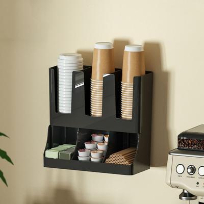 Practical Plastic Disposable Paper Cup Holder Wall Mounted Space Saving Paper Cup Dispenser Large Capacity Drink Cup Holder Bar