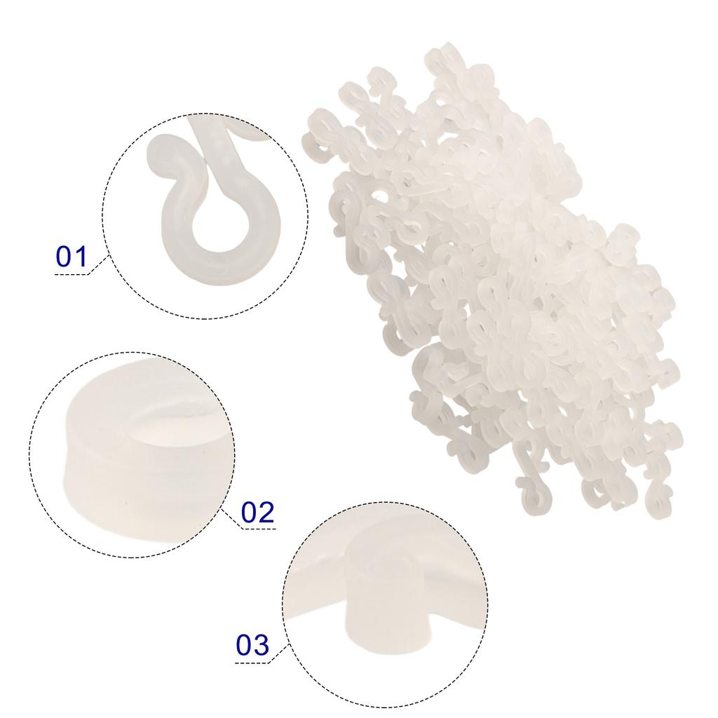 150Pcs S-Shape Hooks Led Light Clips Holder For Home Xmas Tree Weatherproof Clip Hooks Christmas Lights Clip Outdoor Storage