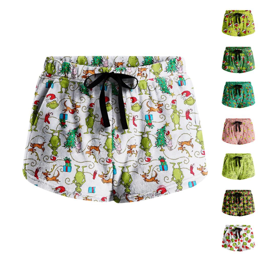 Women's Soft Stretch Flannel Short Side Pocket Drawstring Casual Pajama Pants Soft Pajama Pants