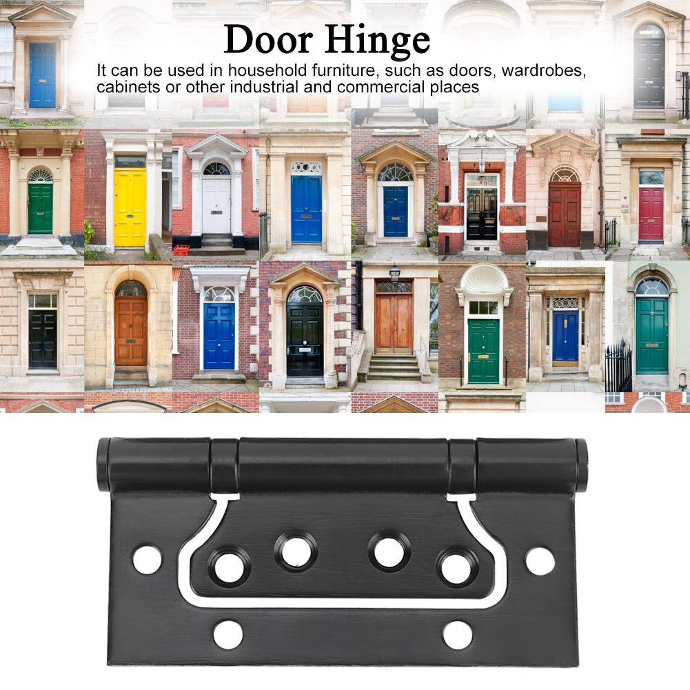 304 Stainless Steel Door Hinge Concealed Butt Hinge Black Furniture Hardware Cabinet Accessories