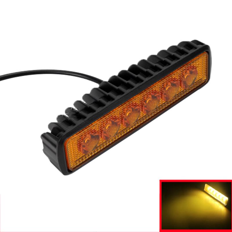 

18W 6Led Яркий световой точечный светильник для работы в противотуманной фаре для внедорожников, грузовиков, автомобилей, желтый