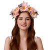 Fabric Flower Headband for Music Festival with Butterfly Decors Music Festival Accessory Hairhoop Wedding Bride Headwear