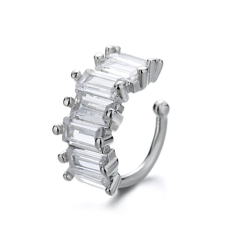 Zirkonia Doppel-Schicht Strass-Kreuz-Kette Ohne-Piercing Stern Ohr-Manschette für Damen
