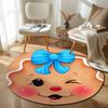 Eclectic Round Pop Art Multicolor Rug Mat, Non-Slip Floor Mat for Hallway