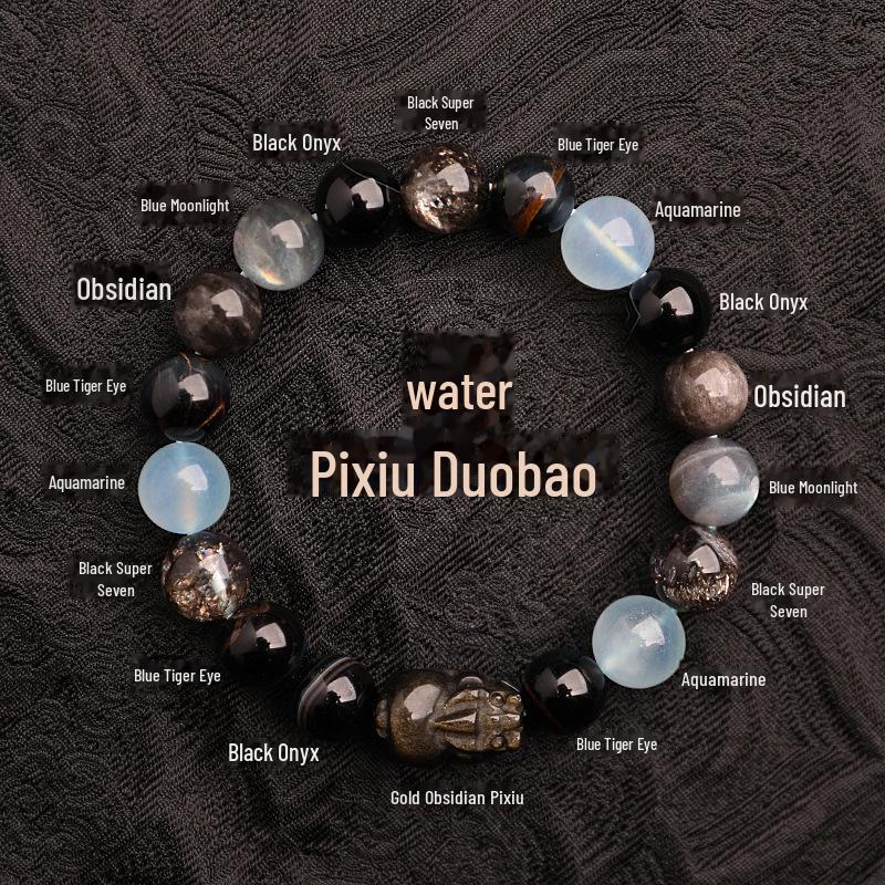 Five Elements Pixiu Green Strawberry Crystal Bracelet – Natural Wood Attribute for Auspicious Energy