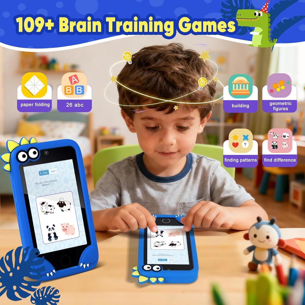 4.0'' Kids Smartphone Touch Screen 1G+8G Leaning Puzzle Game For Children Dual Cameras Children Birthday Gift Phone Toy 1200Mah