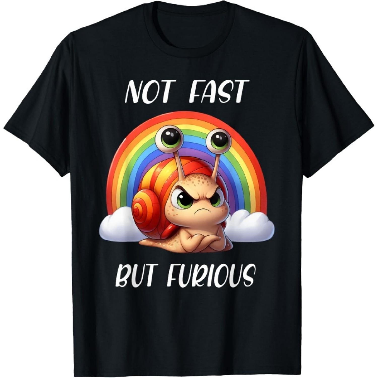 

Angry Rainbow Snail Not Fast But Furious T-Shirt XXXXXL чорний