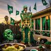 5 Pcs 12 ft Skeleton Accessories St. Patrick's Day Sculptures Giant Skeleton Accessories for Garden Lawn Outdoor St. Patrick's Day Statues Decoration