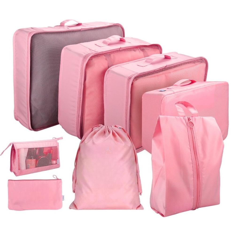 8/6Pcs Travel Organizer Set Folding Storage Bags Wardrobe Cube Suitcase Packing Luggage for Clothes & Shoes