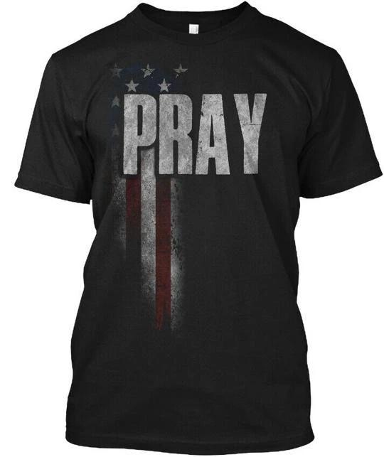 

Индивидуальная футболка с американским флагом и надписью Pray Family, Сделано в США, Размеры от S до 5XL XL