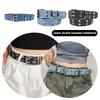 Pop Punk Denim Dopamine Style Jeans Belt Gothic Waist Belt  For Men Women All-Match Coat Dress