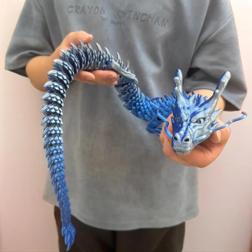 New 90Cm 3D Printed Dragon Full Body Joints That Can Move Home Furnishing And Decoration Figurines Desktop Ornament Children Toy