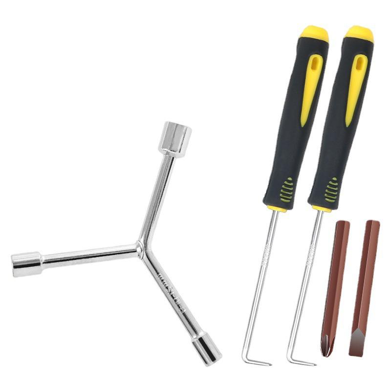 Three-Pronged Multi-Functional Screwdriver & Wrench for Washing Machine Disassembly and Repair