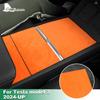 Italian Top Suede Center Console Storage Box Panel Stickers for Tesla Model 3 Highland 2024-Up Protect Car Interior Accessories
