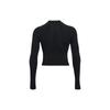 Under Armour Solid Color Elastic Tight Training T-Shirt Women tops Black 1365717-002