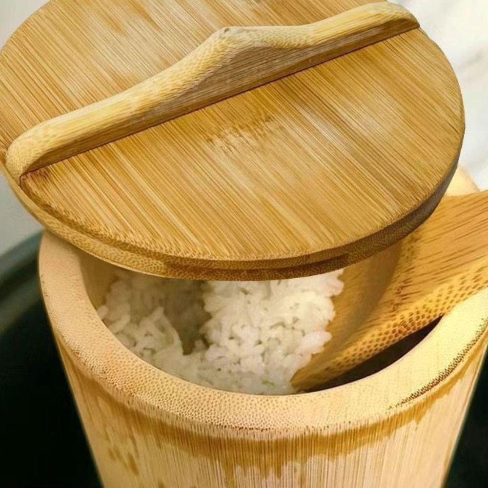 Naturlig Bambus Dampskål Risbøtte Gjenbrukbar Damping Risbeholder Bambus Kokegryte Kommersiell