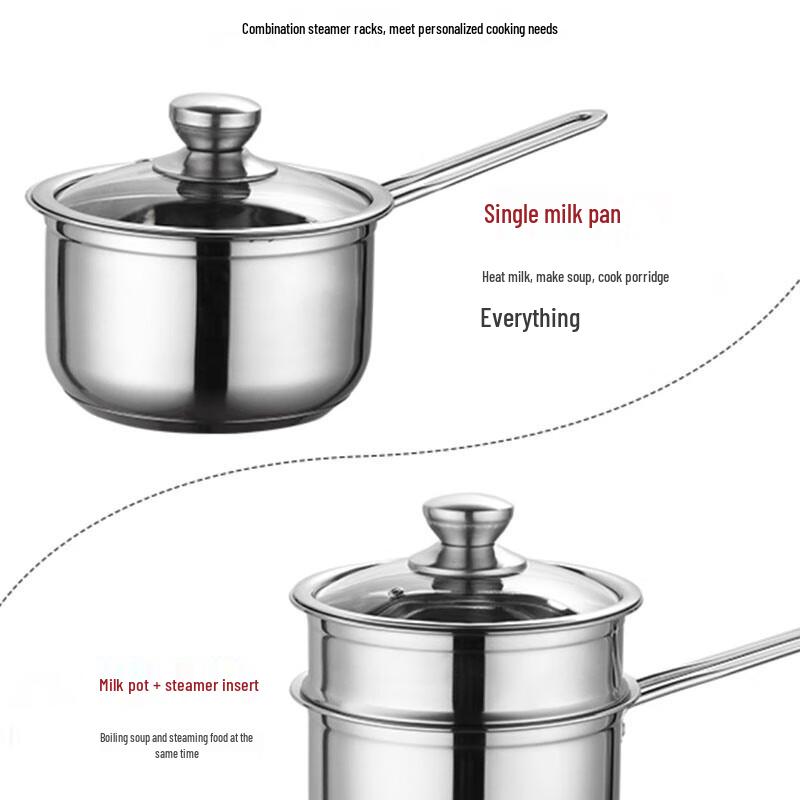 SHANGHENG 304 Stainless Steel Steamer & Milk Pot