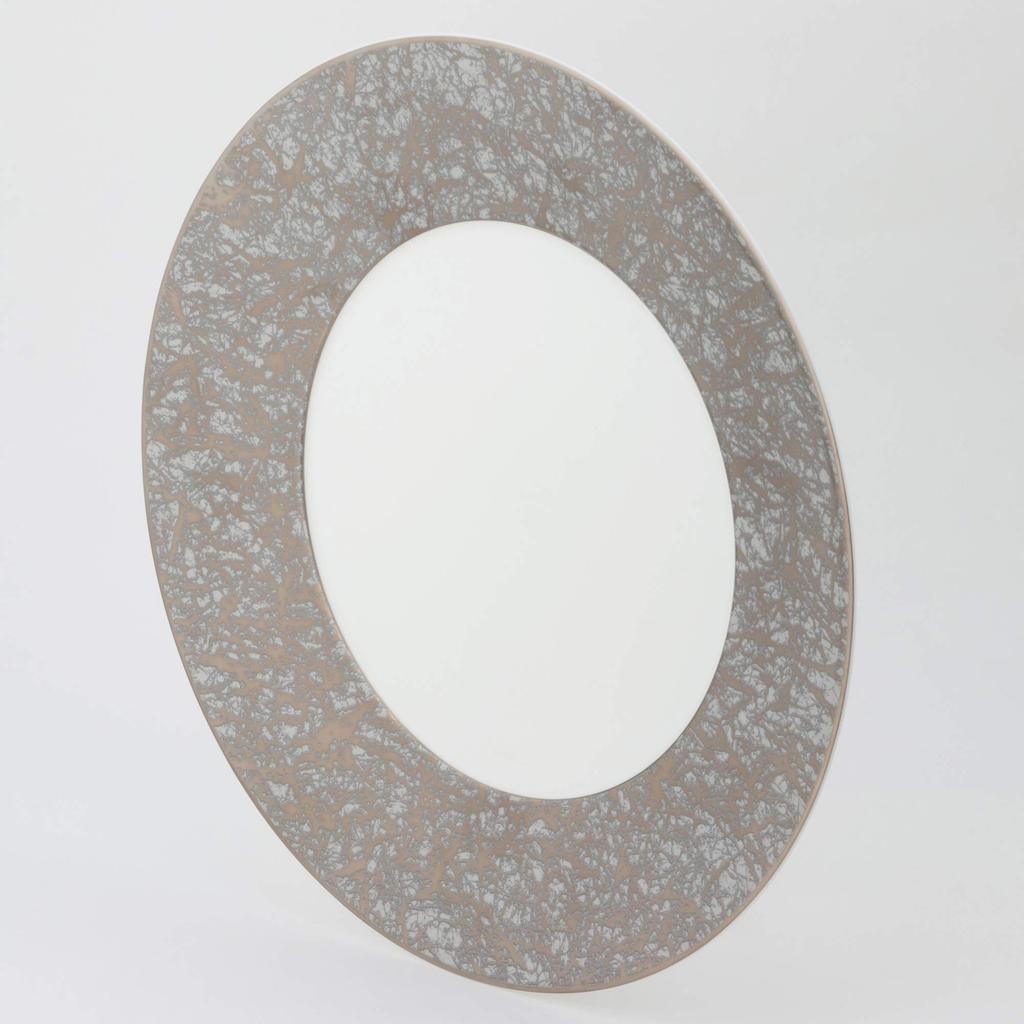 NARUMI Plate Washi 30cm Silver Stylish Elegant Large Plate Flat Plate Rim Made In Japan (Platinum) 51356-5727