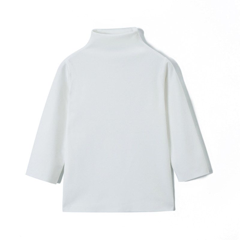 New Children's Half-Turtleneck Base Layer Pure Cotton Autumn Shirt Boys' Thermal Underwear Stretchy Girls' Autumn and Winter Inner Top