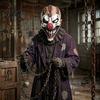 Escape Room Horror Decorations Halloween Clown Mask, Realistic Latex Scary Mask with Film Photographing Cosplay Accessories Red Nose for Haunted House