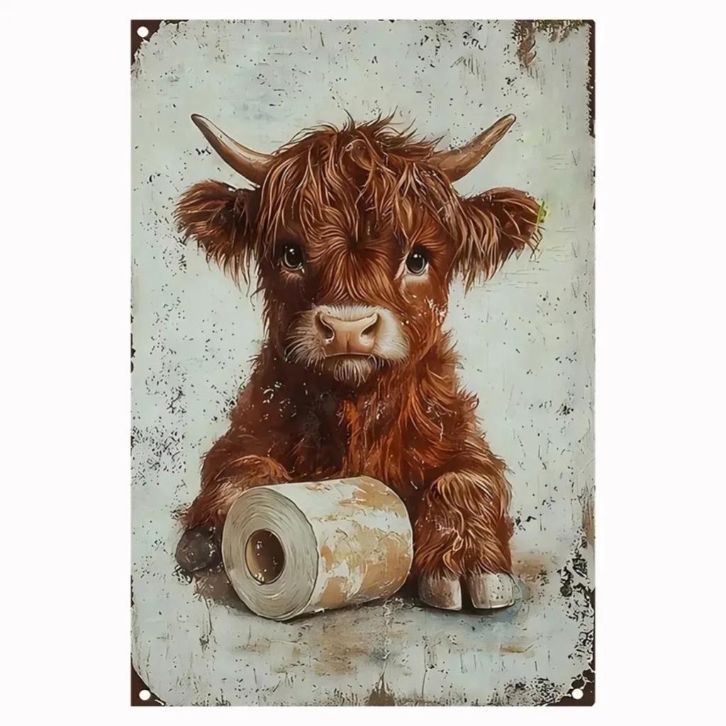 Vintage Metal Tin Sign 8x12 Inch Retro Bathroom Wall Decor Home Toilet Sign