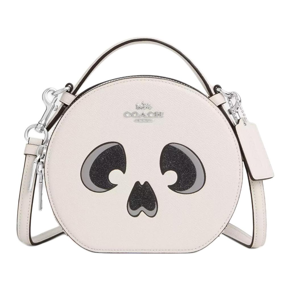 Coach Canteen 17 Halloween Skull Pattern Logo Shoulder Crossbody Bag Women Handbags White CW470-SVHA