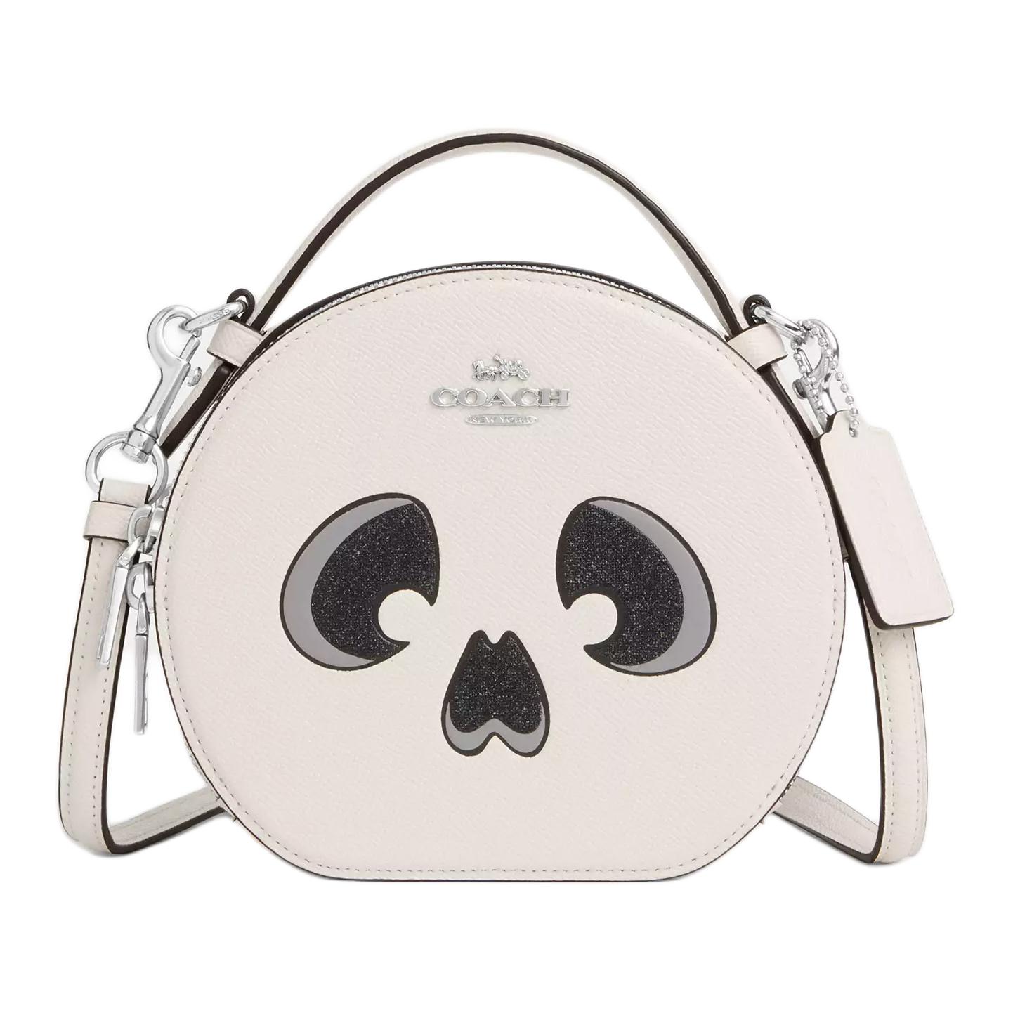 

Coach Canteen 17 Halloween Skull Pattern Logo Shoulder Crossbody Bag Women handbags White CW470-SVHA Basic Set (Bag+Dust Bag)