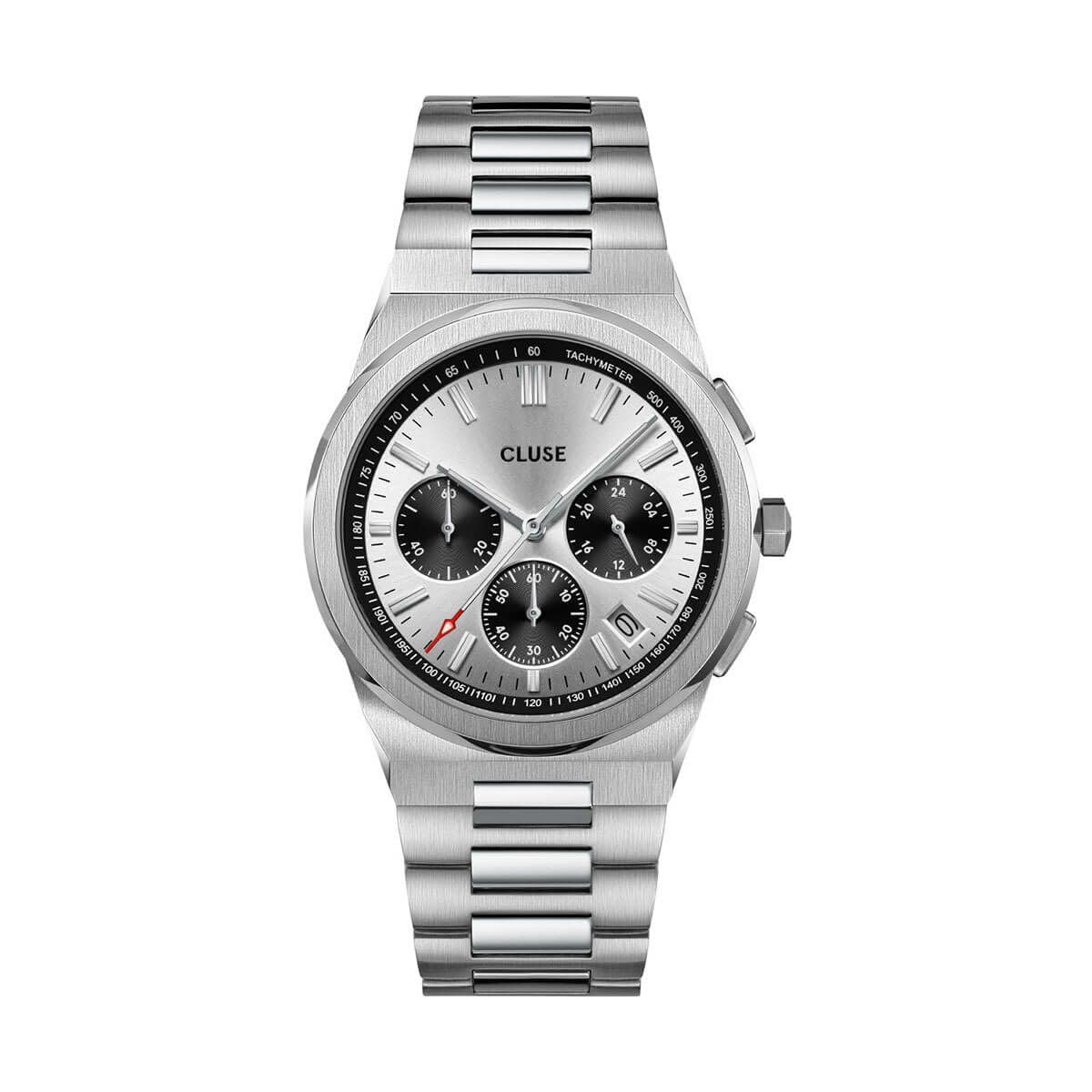 

Authorized Dealer [CLUSE] Cluse Men s Watch CW20807 Vigorous Chronograph Silver BlackSilver
