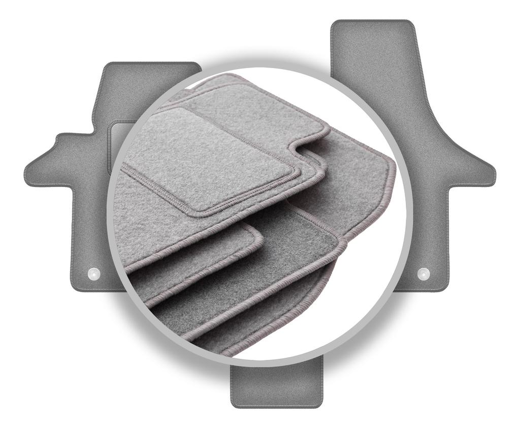 Graue Automatten für: VW Transporter T5 Caravelle 2-Sitzer (2003-2015)