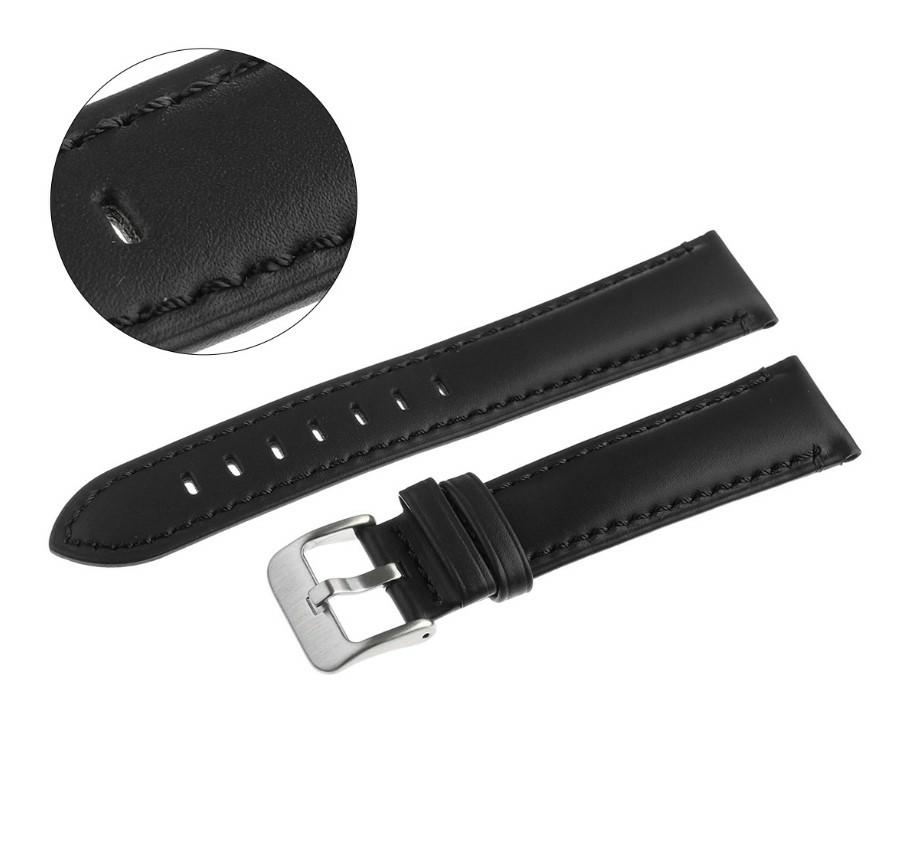 Pacific 22 Mm Strap W61 Smooth Black Strap, Black Stitching
