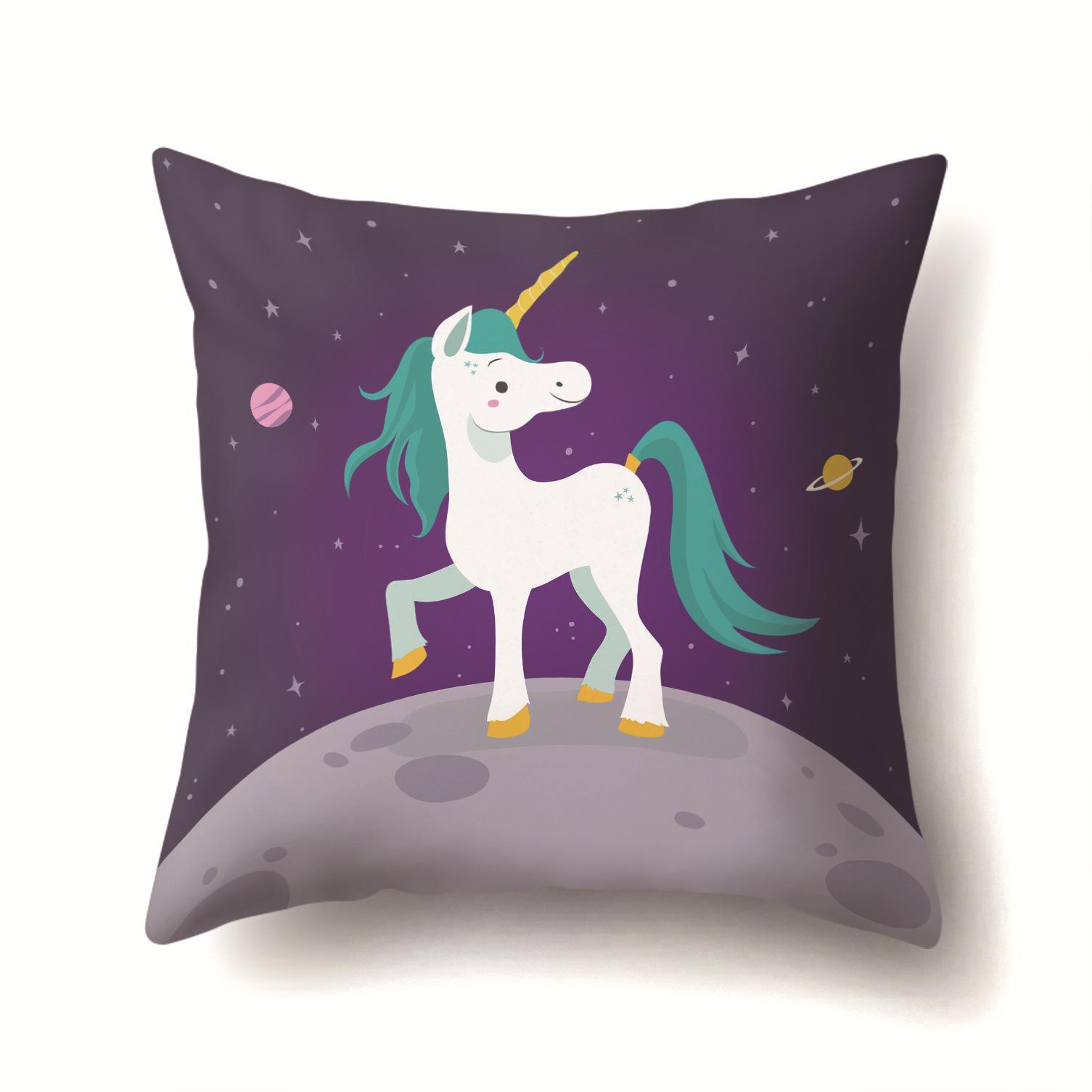

Unicorn Cute Cactus Polyester Pillow Cover Cushion Premium Durable Quality Useful Practical Reliable Efficient 45 * 45 without pillow core