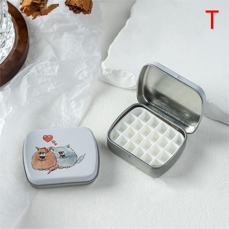 

Портативная пустая жестяная коробка для акварели 24 сетки мини-палитра для акварельных красок дорожный лоток для рисования художественные принадлежности as the picture