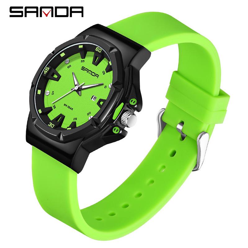 Sanda Children s Quartz Sports Watch - Fashion Calendar, Waterproof Silicone Strap