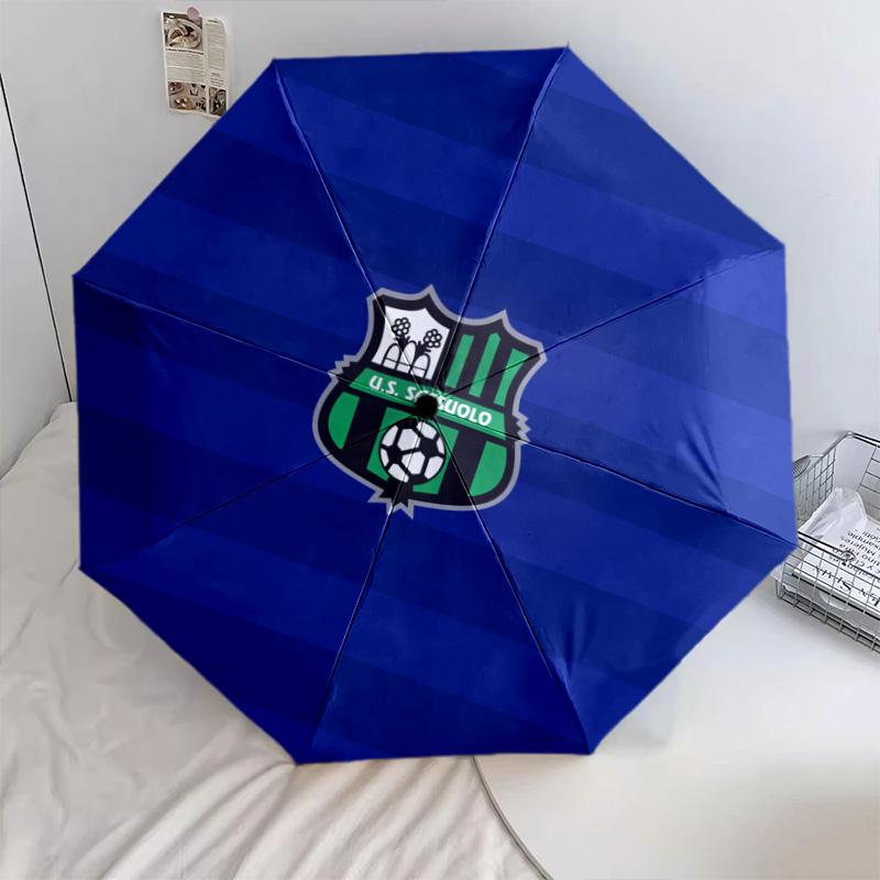 US Sassuolo Calcio pattern, automatic folding umbrella, portable and foldable design, 8 ribs, a Christmas or birthday gift.