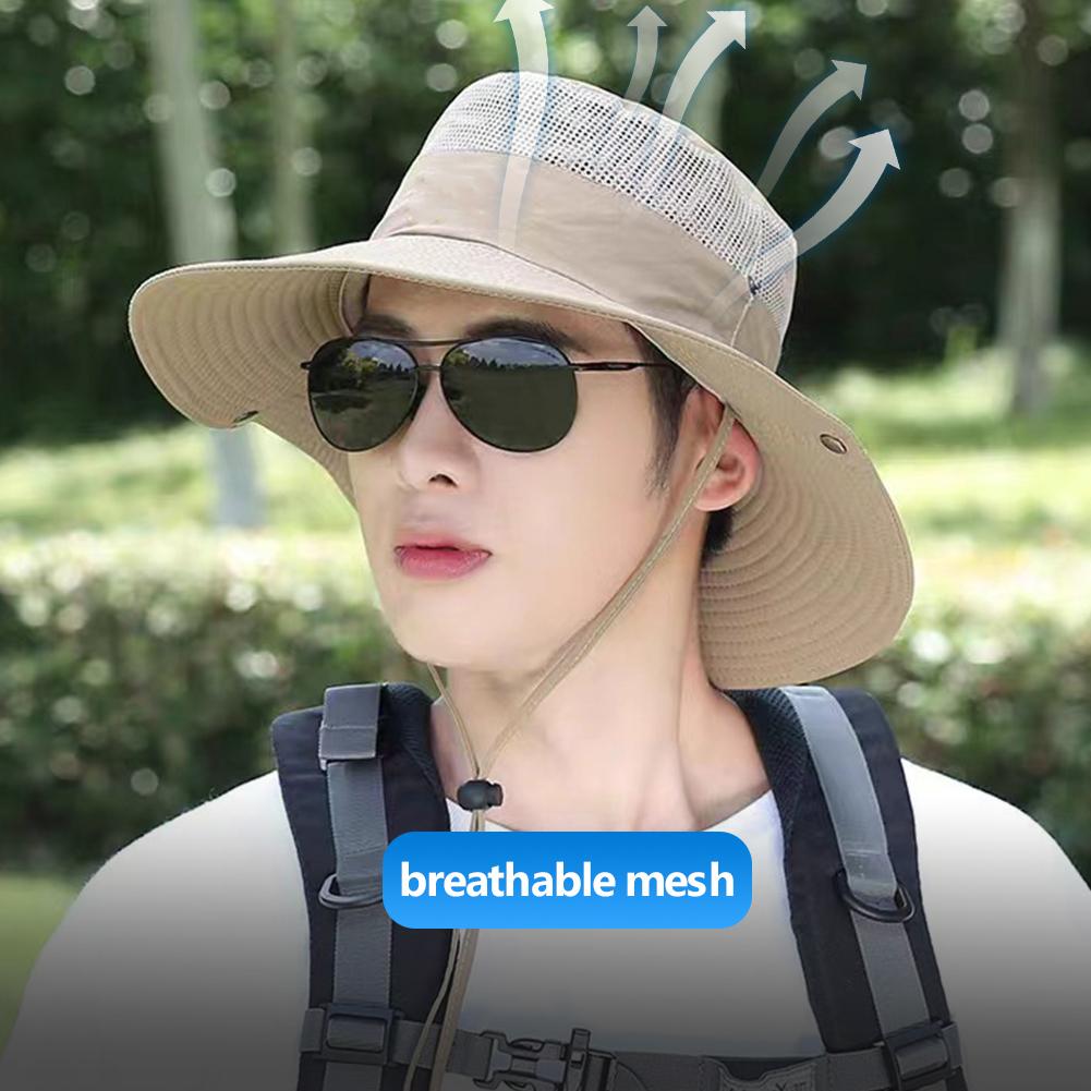 UV-proof Big Eaves Hat Summer Sunshade Fisherman Sunscreen Outdoor Fishing Waterproof Quick Drying Breathable Umbrella Cap Men