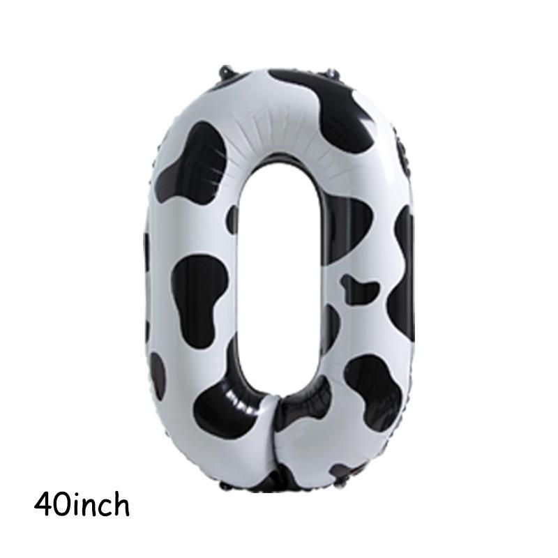1pcs American Version 40inch Cow Print Large Cartoon Digital Balloon Black and White Print Children and Baby's Birthday Number