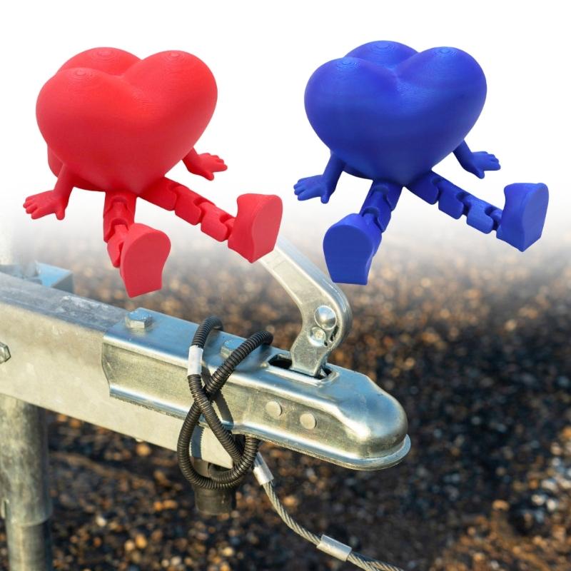 Red 3D Printed Car Hitch Cover Heart Shape Decoration Impact Resistant Universal Towing CouplingTrailer Coupling Caps
