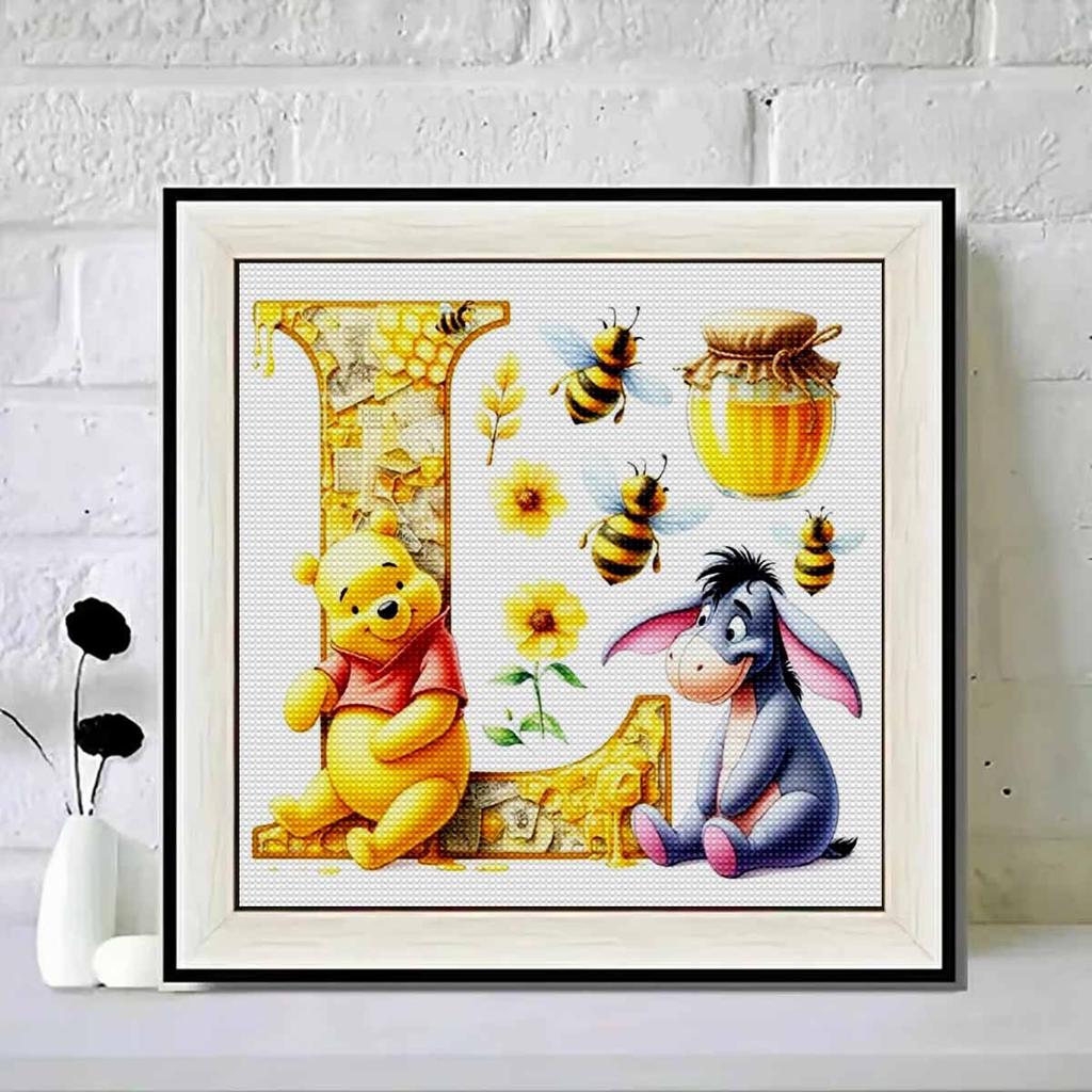 DIY Diamond Painting Round Diamond The Letters "L" In Vini and Eeyore Full Diamond Mosaic Home Decoration Painting Cross Stitch Kit