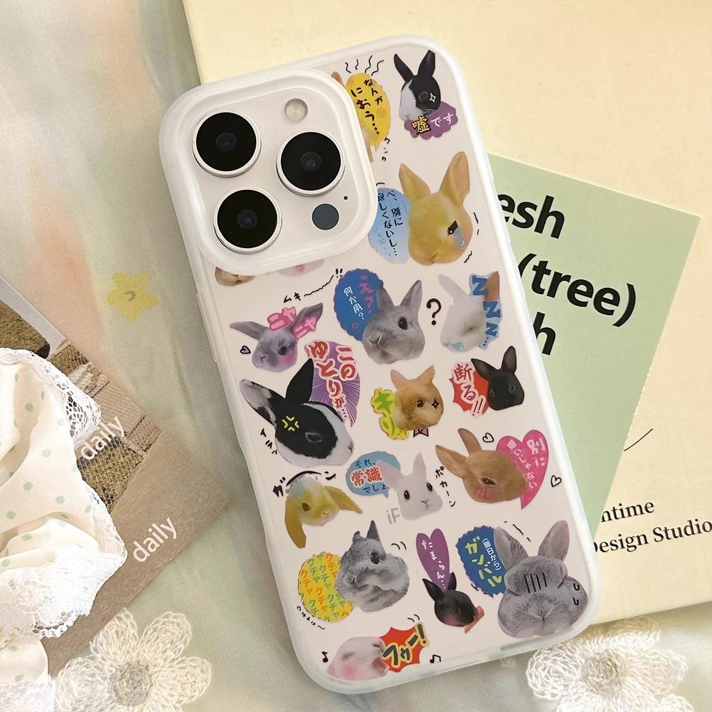 New Korean Cute Cat Dog Matte Clear Frosted Shockproof Phone Case for IPhone 17 16E 16 15 14 Plus 13 12 11 Air Plus Pro X XR Max