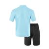 Summer Men Matching Outfit Sets Grid Texture Short Sleeve Polo Shirts Elastic Drawstring Casual Shorts Daily Beach Vacation Two Piece Tracksuit