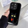 Cute Coffee Cat Thicken TPU Mobile Phone Case for iPhone 17 16 15 14 13 12 11 Air Pro Max Plus Colorful Cover