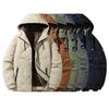 Mens Mid-length Hooded Cotton Coat Warm Thick Winter Casual Loose Fit Jacket