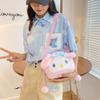 New Cartoon Rabbit Large-capacity Bucket Messenger Bag, Cute Girl Drawstring Plush Bag