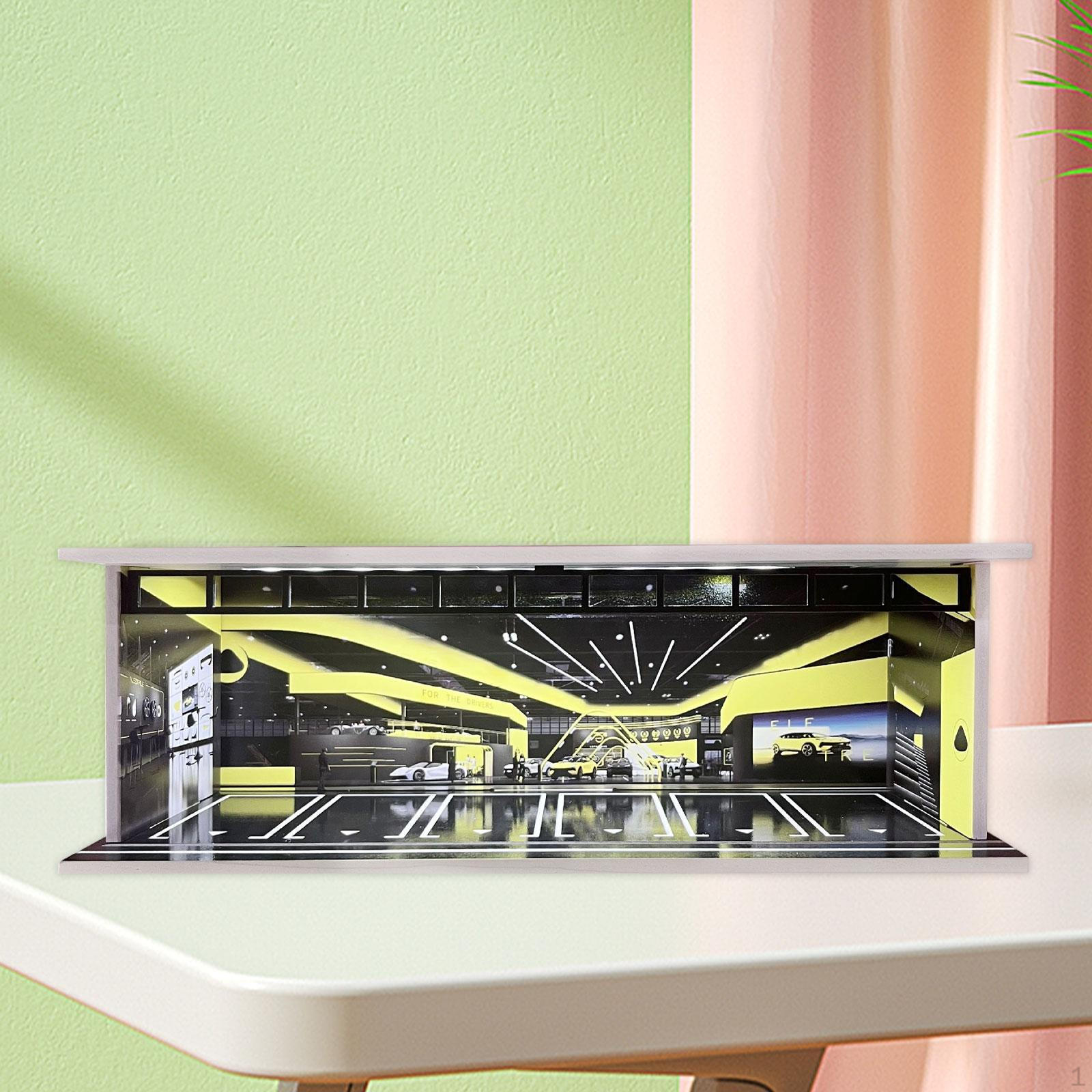 

1/64 Модель автомобиля Витрина Органайзер Гараж Диорама Украшение Декорация Сценарий Пылезащитная Парковка Style B