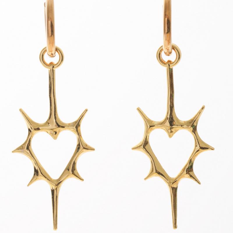 Trendy Punk Style Alloy Hollow Heart Cross Earrings
