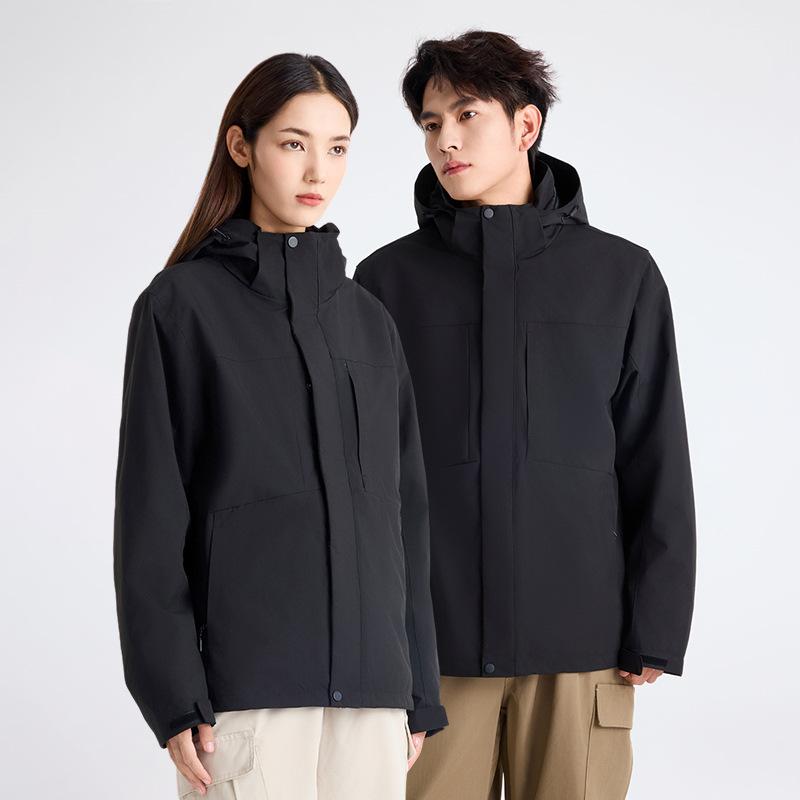 

Мужская уличная куртка 3-в-1, водонепроницаемая и маслоотталкивающая куртка-спецовка, трехслойный альпинистский костюм для женщин S