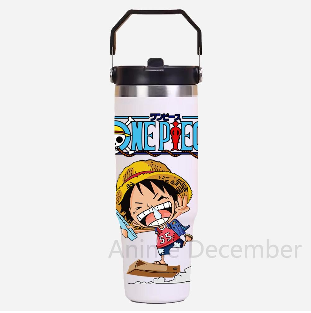 30oz Anime Americká Jednoduchá Jednobarevná Nerezová Termoska Přenosný Hrnček na Vodu do Auta Termoizolační Studený Ledový Hrnček