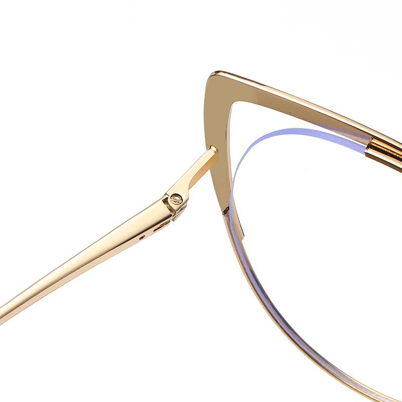 8399 Personalized Cat Eye Flat Mirror 2023 New Fashion Unisex Spring Foot Anti-Blue Metal Glasses Frame