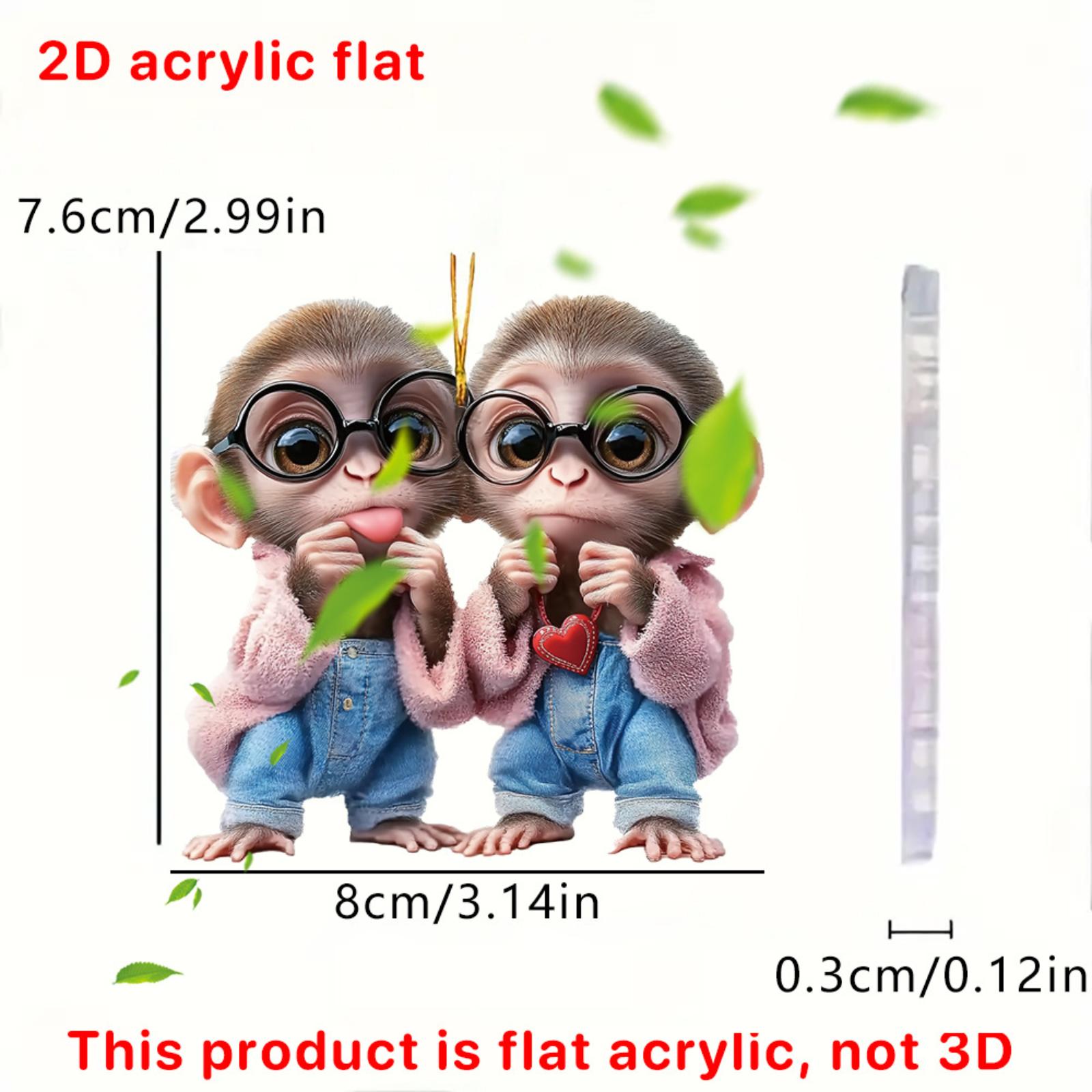 

Acrylic Keychain Car Rearview Mirror Accessory Backpack Pendant One Size