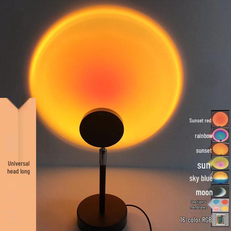 Lámpara de Proyección de Atardecer RGB - Iluminación Ambiental de Fondo para Sesiones de Fotos